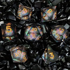 Dados de resina líquida dourada Darkness 