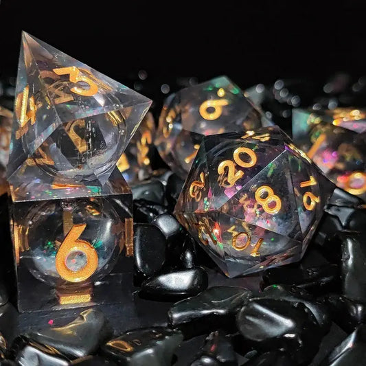 Dados de resina líquida dourada Darkness 