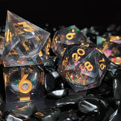 Dados de resina líquida dourada Darkness 