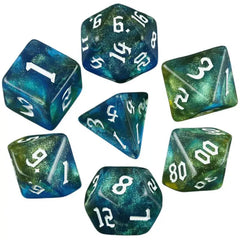Gilded Seafoam Dice Set - Aurora Vortex Series