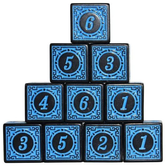 Conjunto de dados vintage azul oceano - 10 peças 