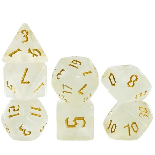 Stardust Glyph Glitter Gold Dice Set