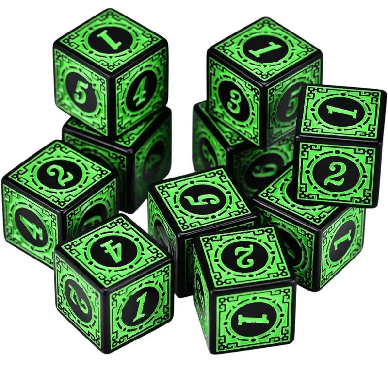 Conjunto de dados verde esmeralda vintage - 10 peças 