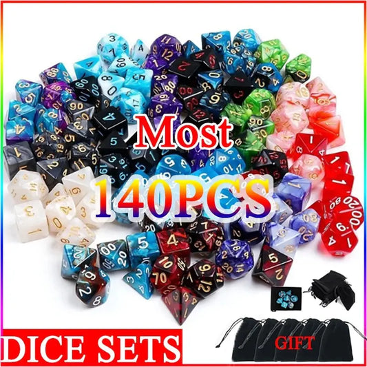 Multicolour DND Dice Set Random Color Polyhedral RPG Role Playing Dragons Board Game Dice