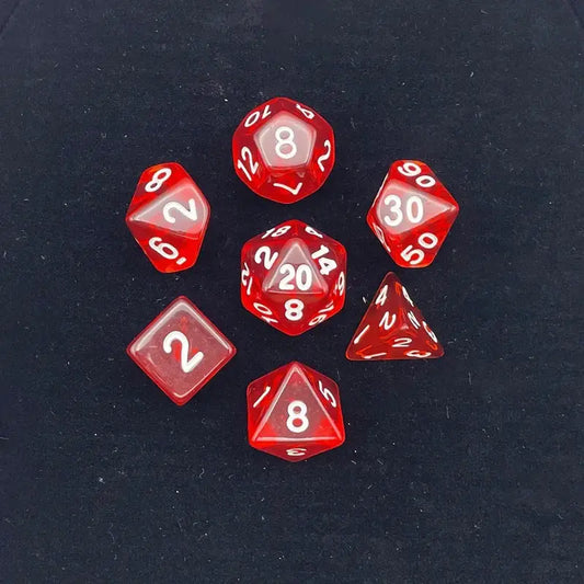 Blood Ruby Red Dice Set - Crystal Veil Series