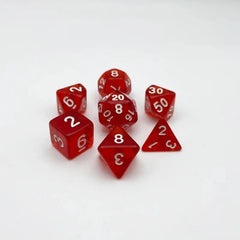 Blood Ruby Red Dice Set - Crystal Veil Series