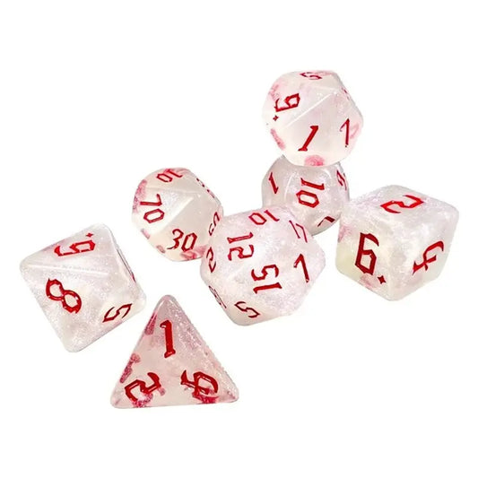 Stardust Glyph Glitter Red Dice Set