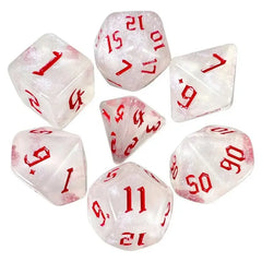 Stardust Glyph Glitter Red Dice Set