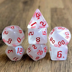 Stardust Glyph Glitter Red Dice Set