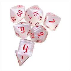 Stardust Glyph Glitter Red Dice Set