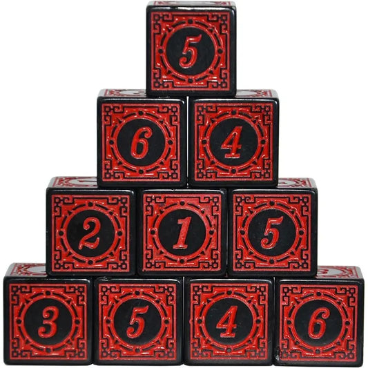 Conjunto de dados vintage vermelho carmesim - 10 peças
