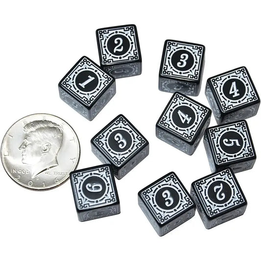 Conjunto de dados brancos de alabastro vintage - 10 peças 